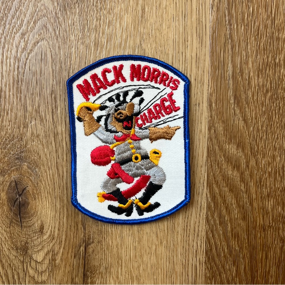 Vintage Boy Scout Mack Morris Patch CHARGE 1980s Blue Embroidered Soldier USA